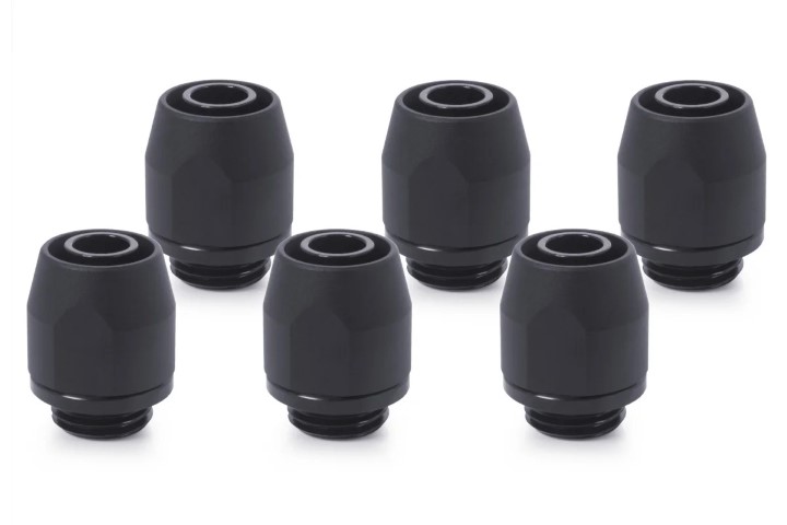 Lot de 6 Raccord HF TPV Metal 12,7/7,6mm - Noir