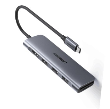 Hub 4 ports USB-C vers 4xUSB 3.0 A/0.15m/Gris