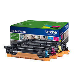 Pack de 4 Toners Noir et Couleurs - TN243CMYK
