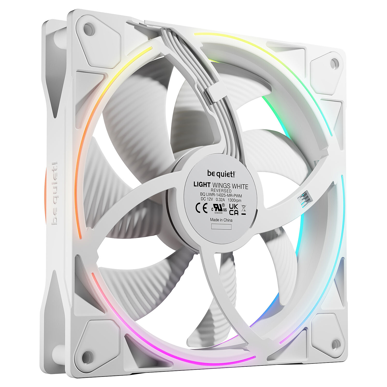 Light Wings 140mm PWM Reverse - Blanc