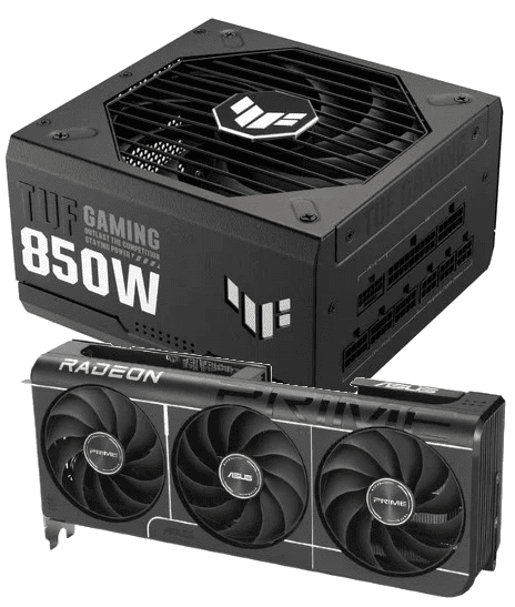 PRIME 9070 16G EVO OC + TUF GAMING 850G