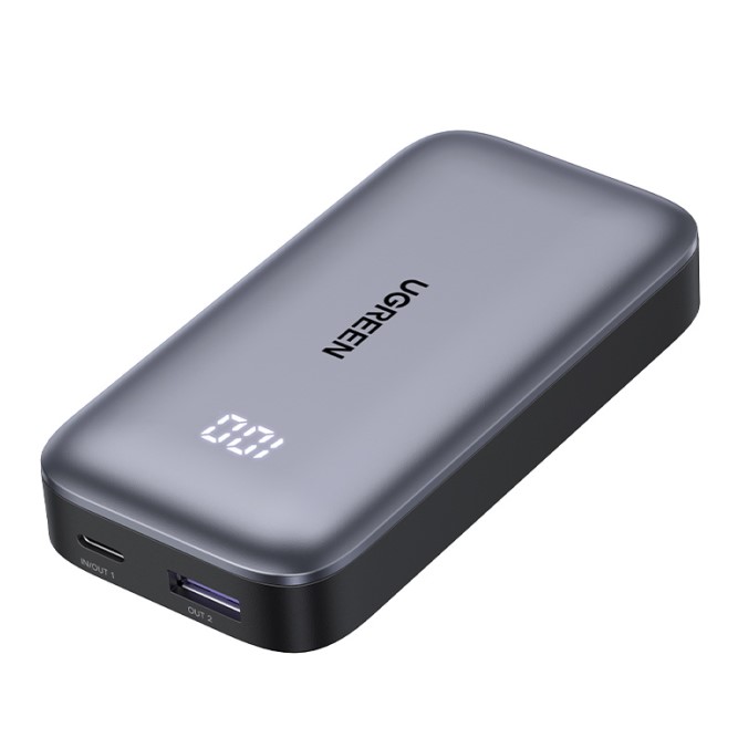 USB-C + USB-A/10000mAh/30W/Gris