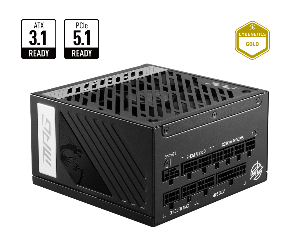 ATX 850W - 80+ Gold - MPG A850GS PCIE5 Noir