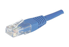 Cordon RJ45 catégorie 5e U/UTP bleu CCA - 0,3m 