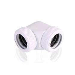 Raccord tube rigide 90° blanc - 14mm