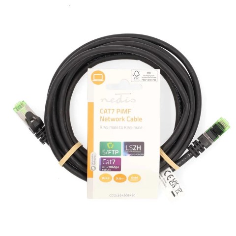 Câble RJ45 Cat7 S/FTP - 3m - Noir