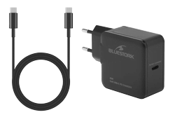 Chargeur GaN 65W - USB-C + Câble USB-C 1.8m - Noir