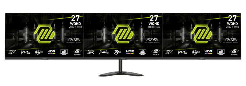 3 x MAG 27" QHD/240Hz/FreeSync Premium + Support#