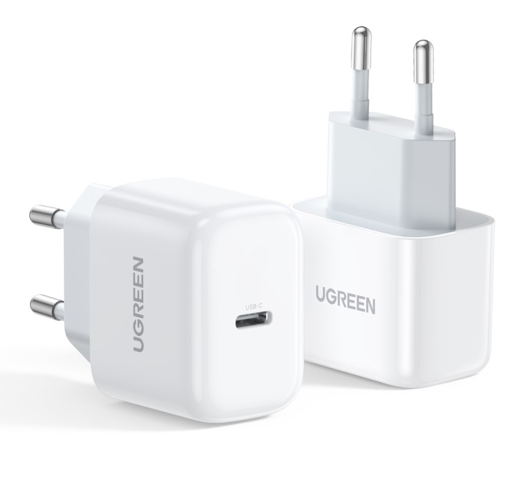 Mini chargeur rapide secteur 20W - USB-C - Blanc#