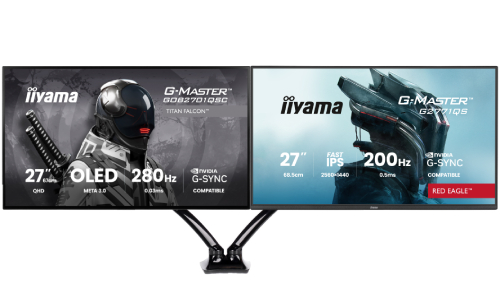 27"WOLED QHD 280Hz+27"QHD 200Hz IPS+Bras double