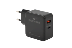Chargeur GaN 65W 2 ports - USB-C/USB-A - Noir