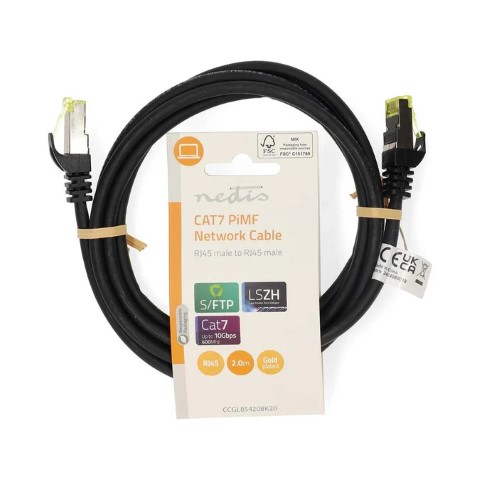 Câble RJ45 Cat7 S/FTP - 2m - Noir