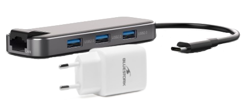 Hub USB-C 6 ports + Chargeur USB-C GaN 20W