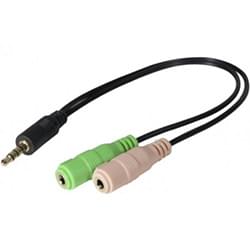 Adaptateur Jack 3.5(3pts) vers micro et casque m/f#