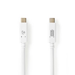 Câble USB-C 3.2 Gen2/100W/1m/Blanc#