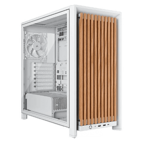 FRAME 4000D WOOD RS Blanc - MT/Sans Alim/E-ATX#