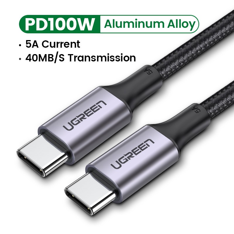 Câble USB-C vers USB-C/100W/Tressé/1.5m/Noir#