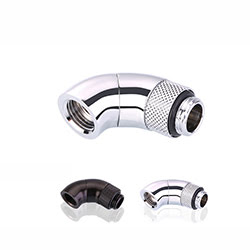 Fitting arrondi rotatif 90° argent - 14mm