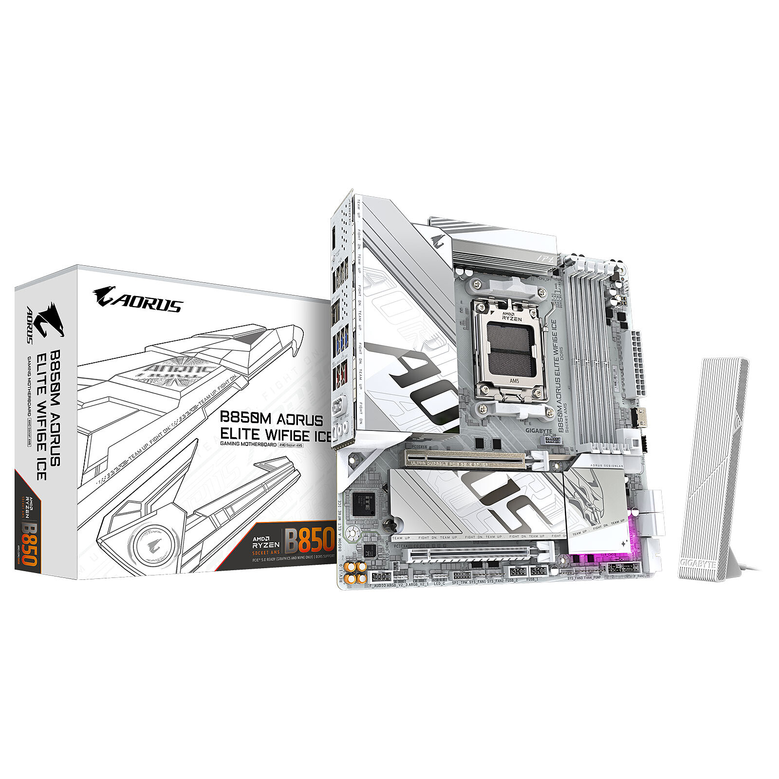 B850M A ELT WF6E ICE - B850/AM5/DDR5/mATX-Seconde Vie-Très Bon Etat