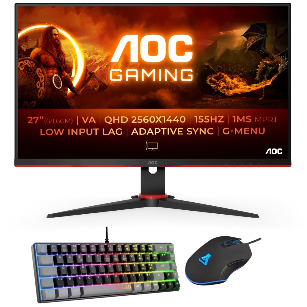 27" QHD/155Hz/VA/1ms/FS Premium + clavier souris #