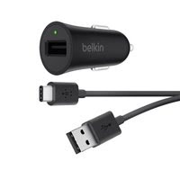 Chargeur allume-cigare USB + câble USB-C - Noir