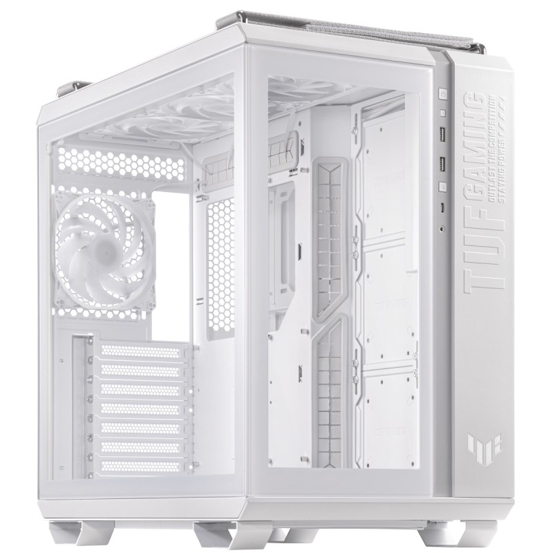 TUF Gaming GT502 Plus TG Blanc - MT/Sans Alim/ATX#