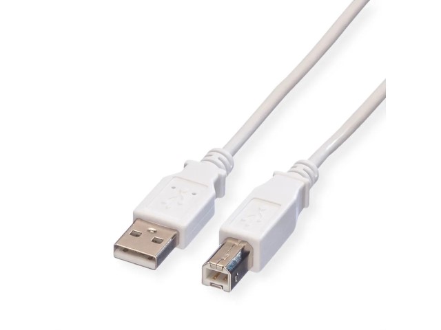 Câble USB-A 2.0 vers USB-B mâle/mâle- 1,8m - Blanc