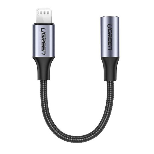 Câble Lightning vers Jack 3,5/Tressé/10cm/Noir#