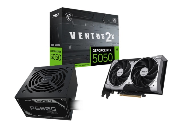 GeForce RTX 5050 8G VENTUS 2X OC + P650G PCIE 5.1